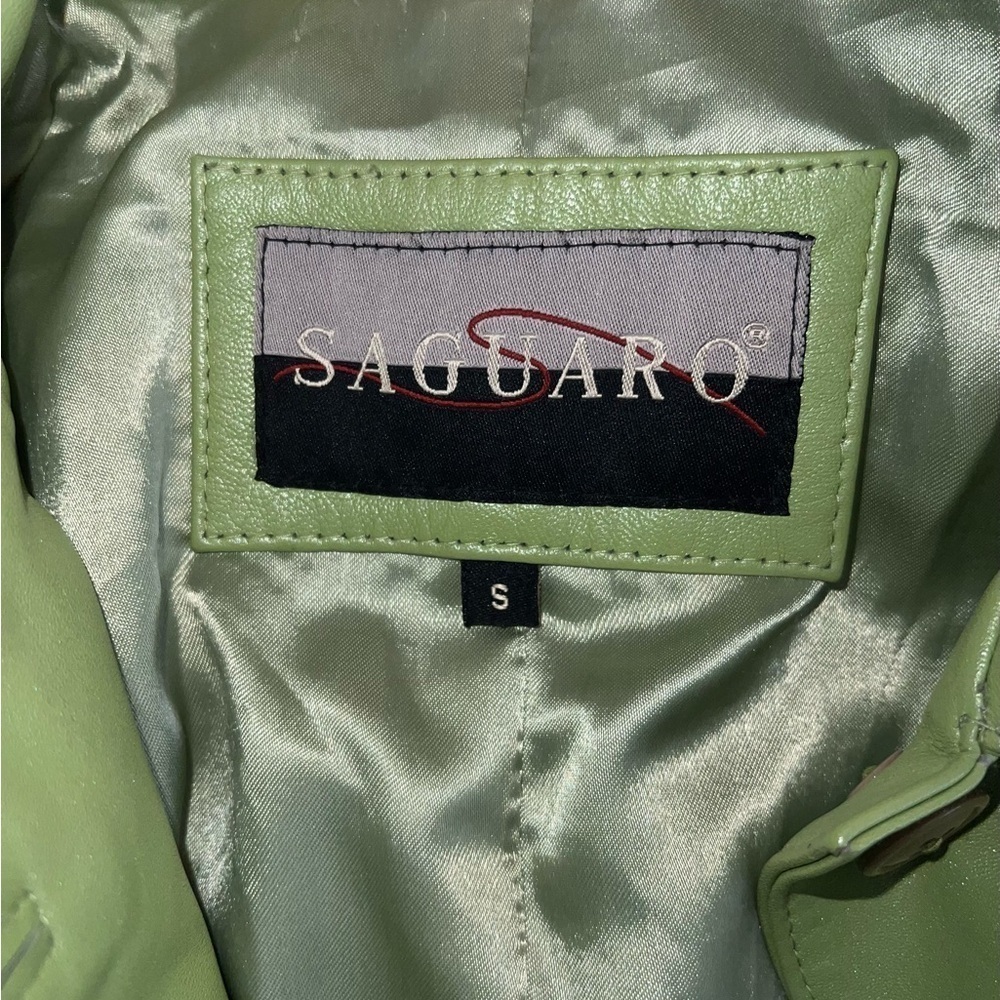 SAGUARO Green Leather Jacket - Picture 3 of 6